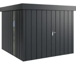 Hörmann Metallgerätehaus Juno JFD10 M-Sk Motiv Modern bodentiefes Fenster mit Doppeltür, ca. B277/H222/T277 cm