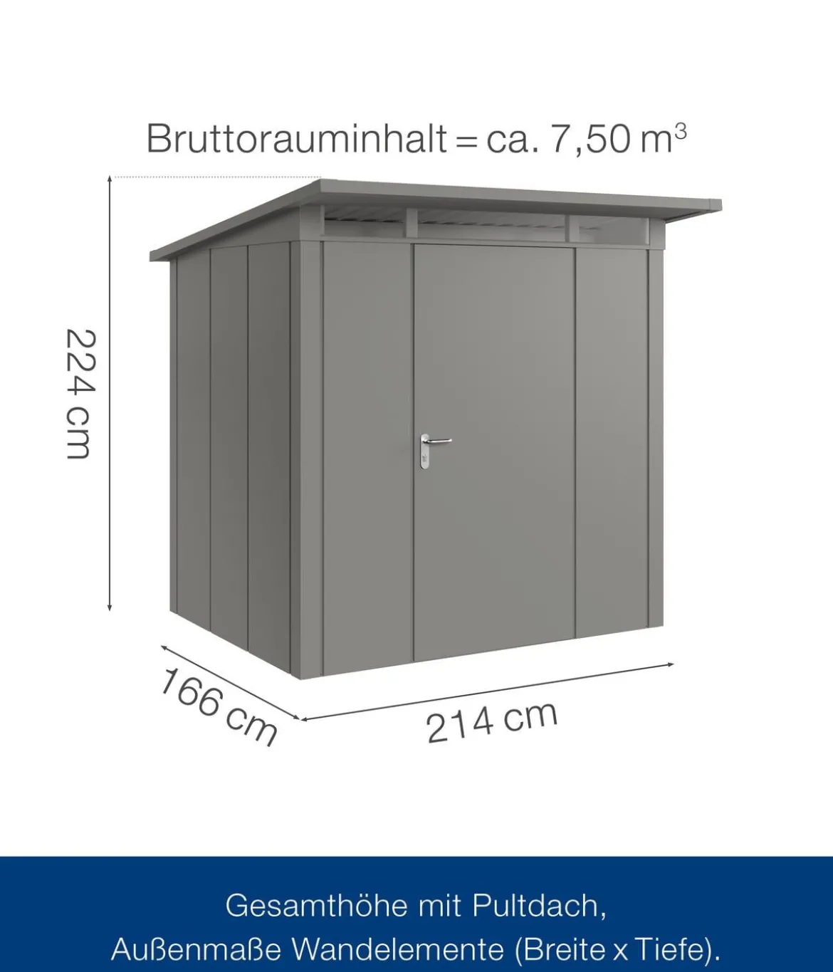 Hörmann Metallgerätehaus Juno JPD4 L-Sk Motiv Design, ca. B229/H224/T214 cm