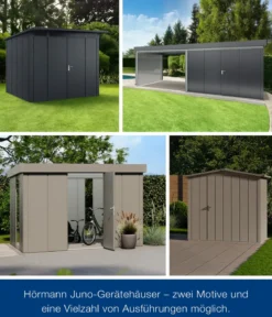 Hörmann Metallgerätehaus Juno JPD4 L-Sk Motiv Design, ca. B229/H224/T214 cm