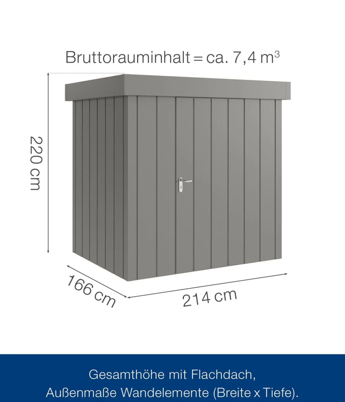 Hörmann Metallgerätehaus Juno JFD4 M-Sk Motiv Modern, ca. B229/H222/T181 cm