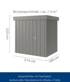 Hörmann Metallgerätehaus Juno JFD4 M-Sk Motiv Modern, ca. B229/H222/T181 cm