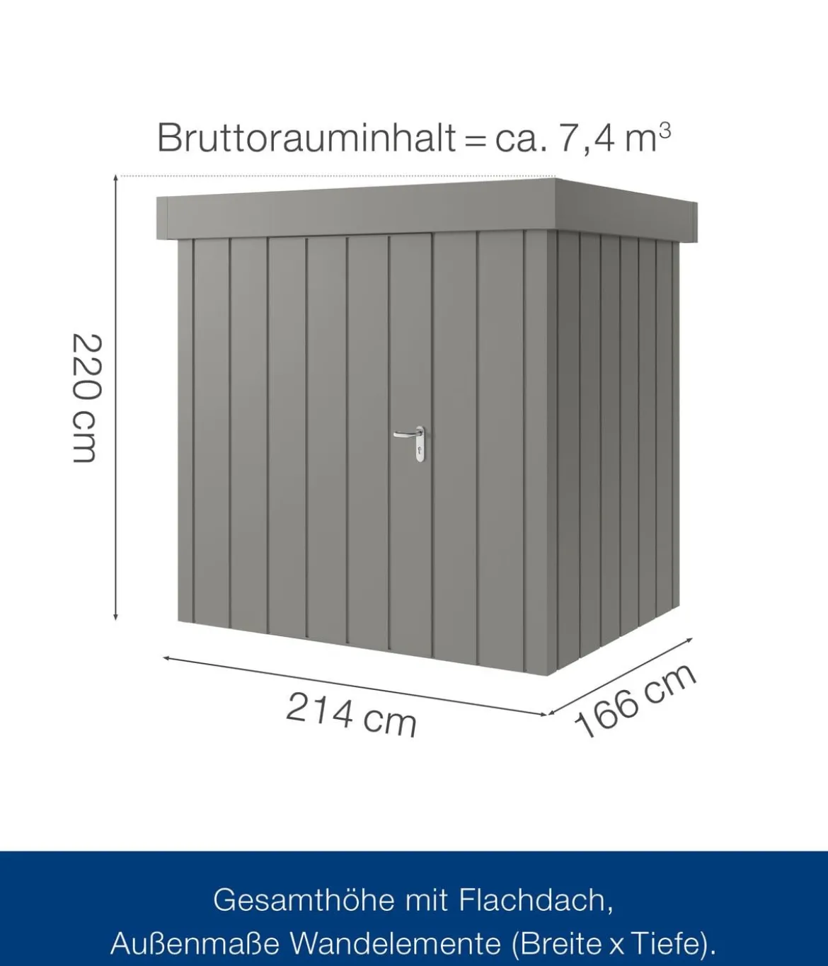 Hörmann Metallgerätehaus Juno JFD4 M-Sk Motiv Modern, ca. B229/H222/T181 cm