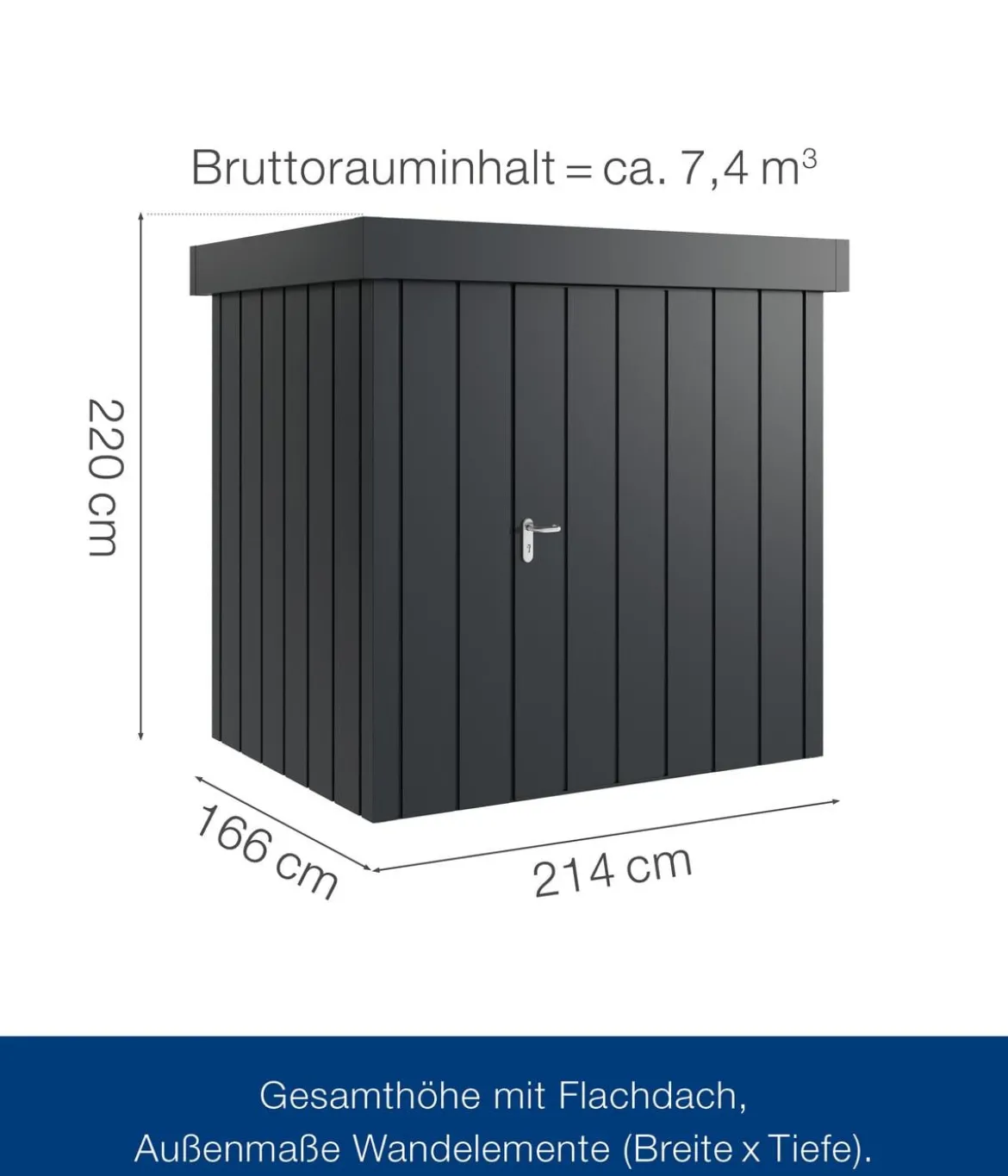 Hörmann Metallgerätehaus Juno JFD4 M-Sk Motiv Modern, ca. B229/H222/T181 cm