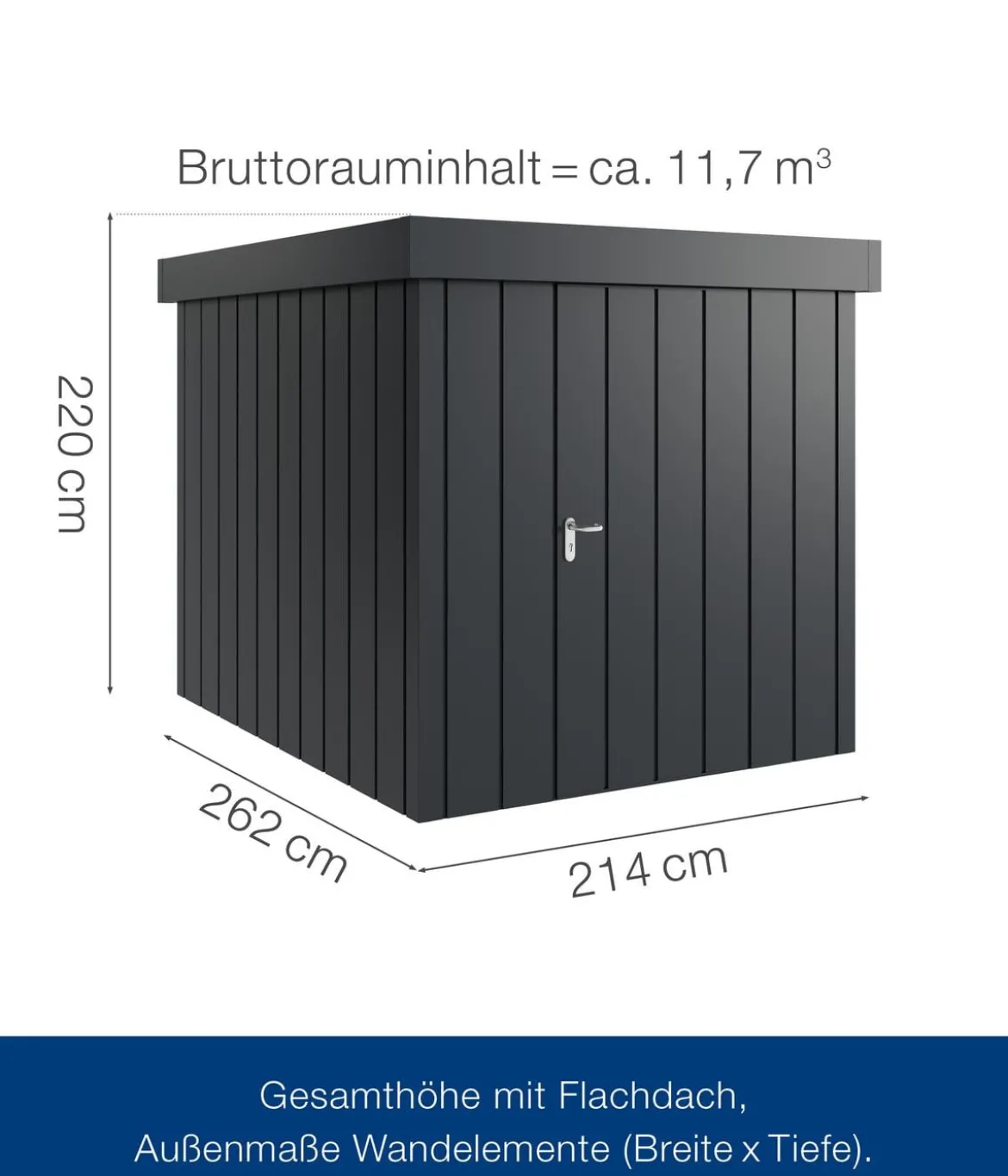 Hörmann Metallgerätehaus Juno JFD6 M-Sk Motiv Modern, ca. B229/H222/T277 cm