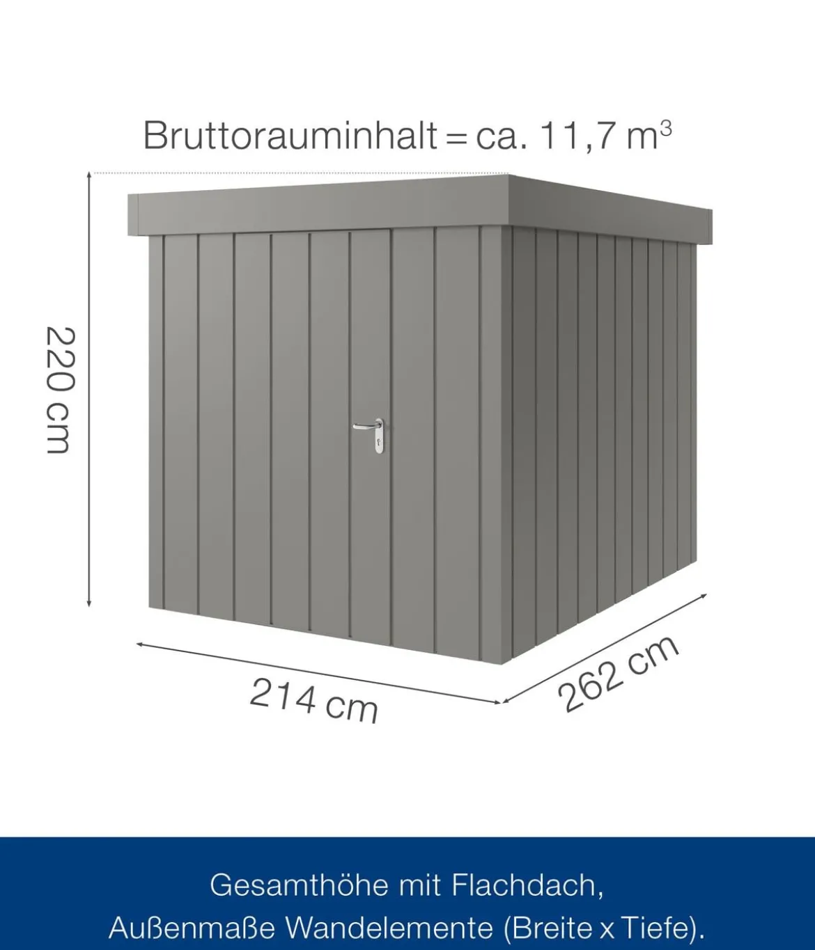 Hörmann Metallgerätehaus Juno JFD6 M-Sk Motiv Modern, ca. B229/H222/T277 cm