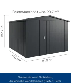 Hörmann Metallgerätehaus Juno JSD14 M-Sk Motiv Modern, ca. B333/H231/T325 cm