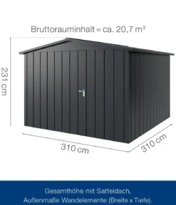 Hörmann Metallgerätehaus Juno JSD14 M-Sk Motiv Modern, ca. B333/H231/T325 cm