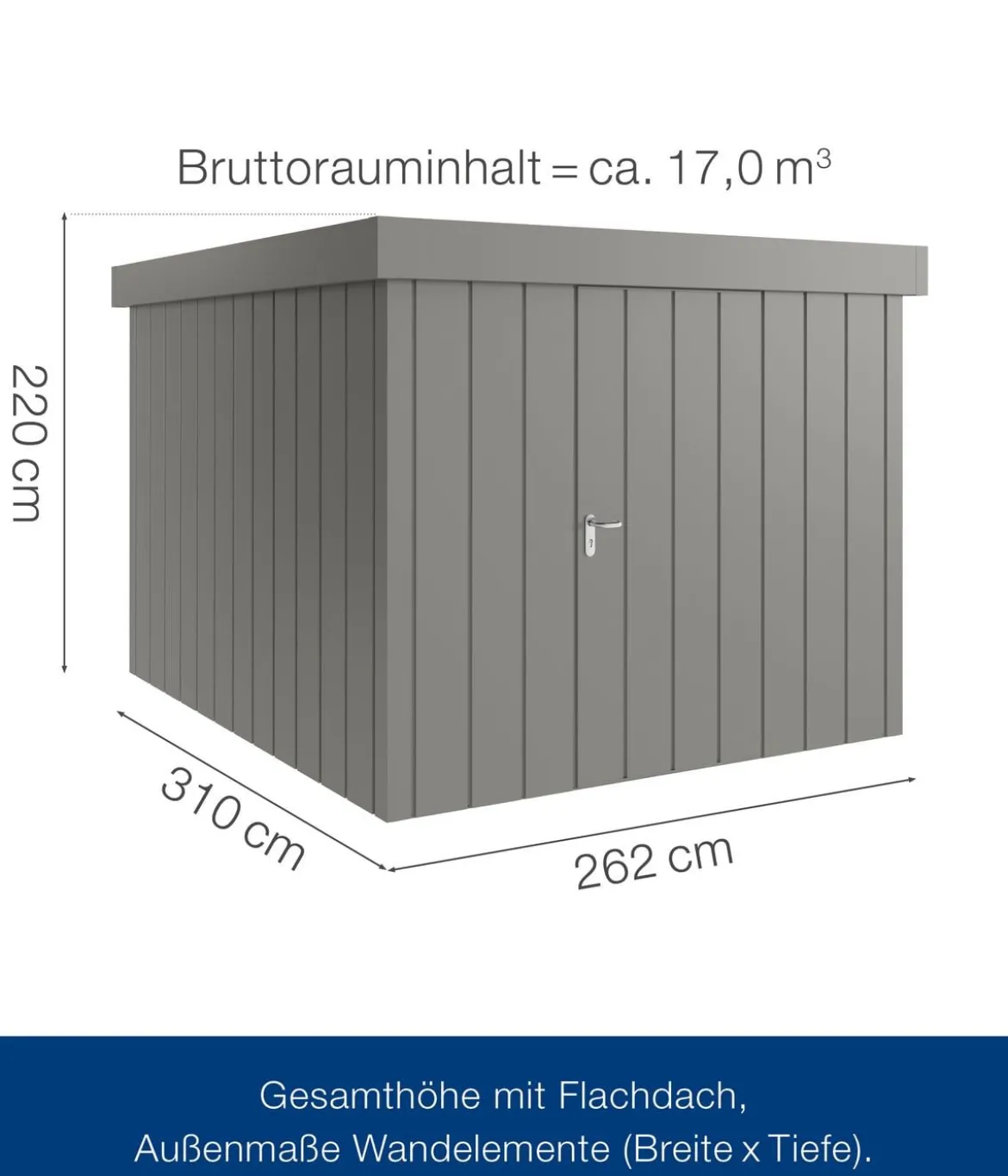 Hörmann Metallgerätehaus Juno JFD11 M-Sk Motiv Modern, ca. B277/H222/T325 cm