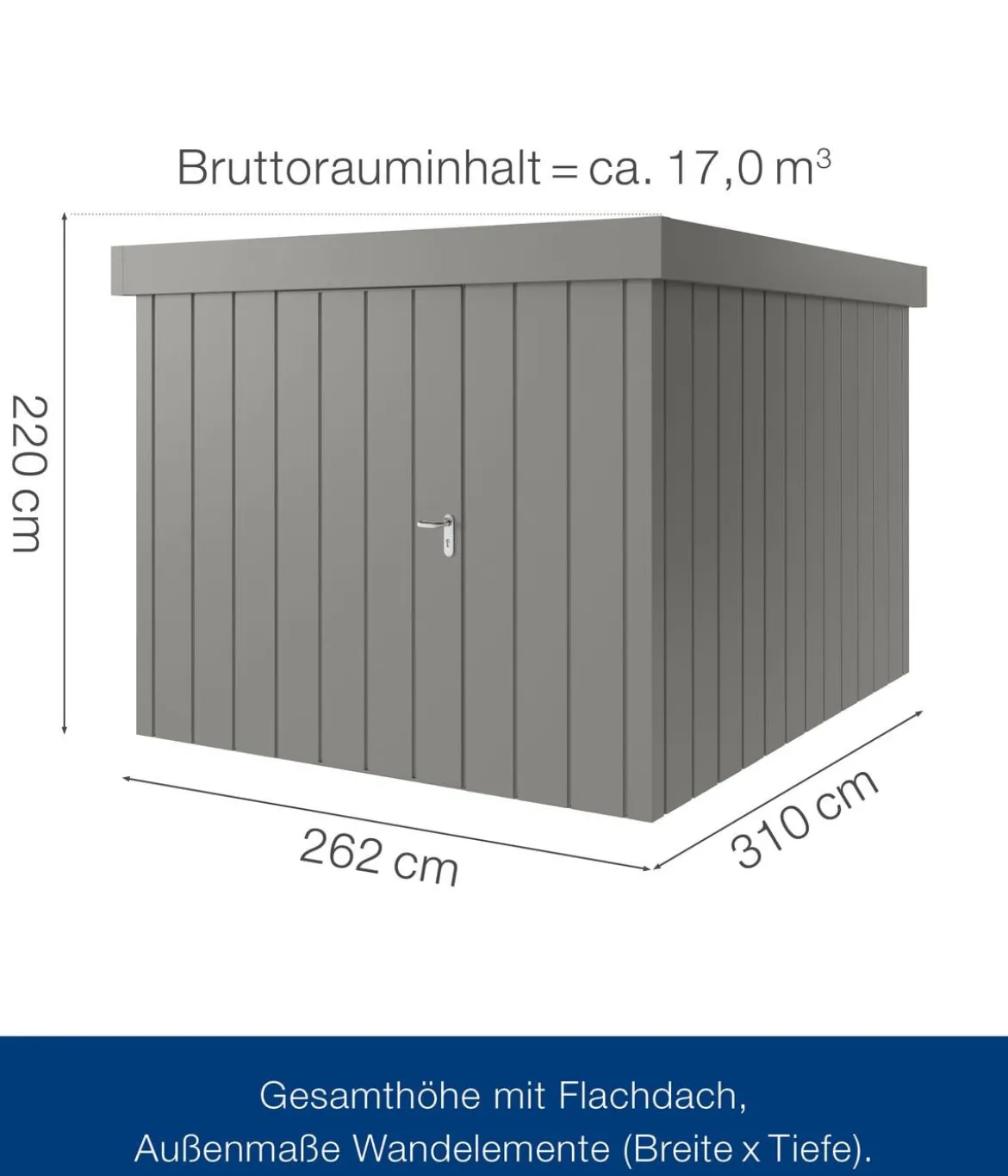 Hörmann Metallgerätehaus Juno JFD11 M-Sk Motiv Modern, ca. B277/H222/T325 cm