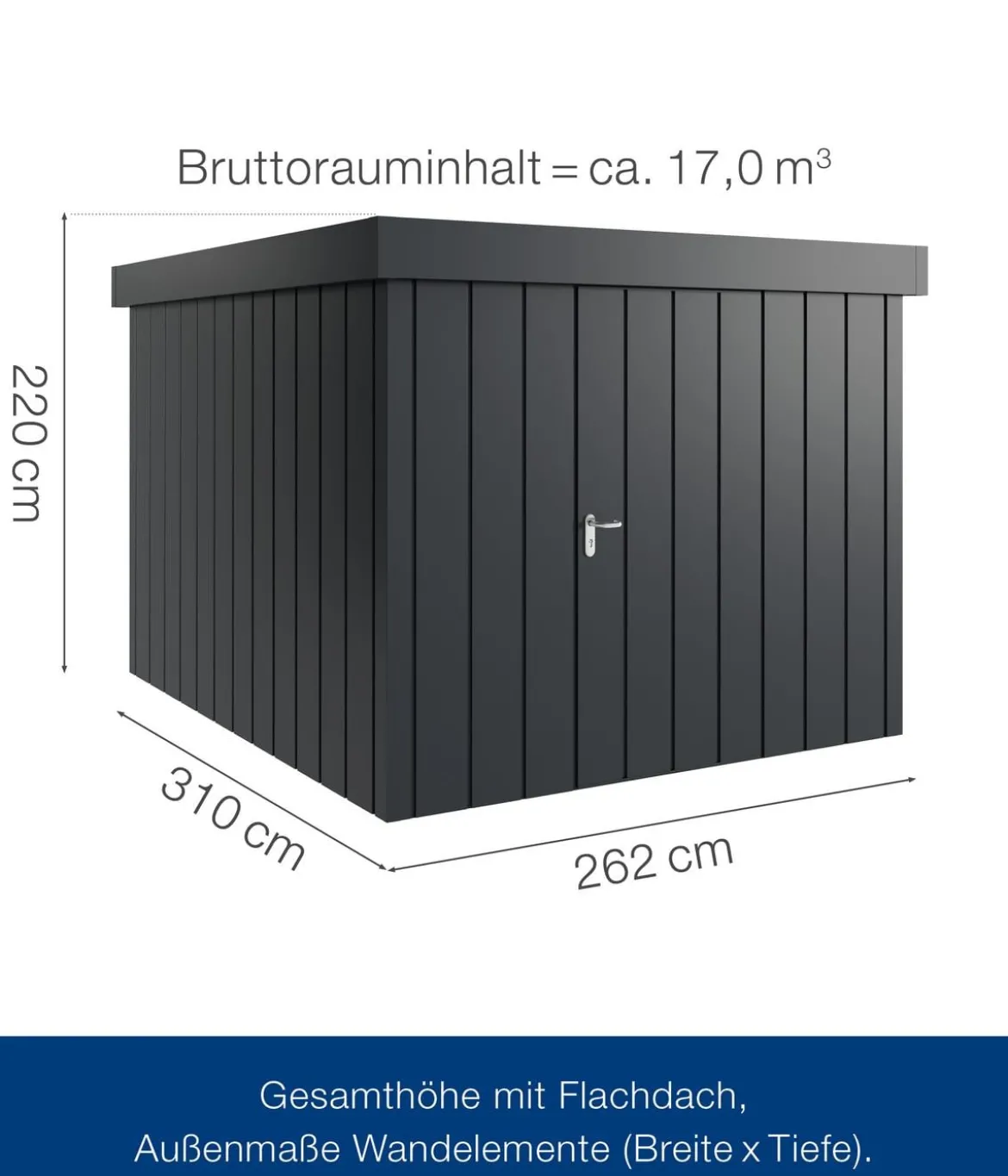 Hörmann Metallgerätehaus Juno JFD11 M-Sk Motiv Modern, ca. B277/H222/T325 cm