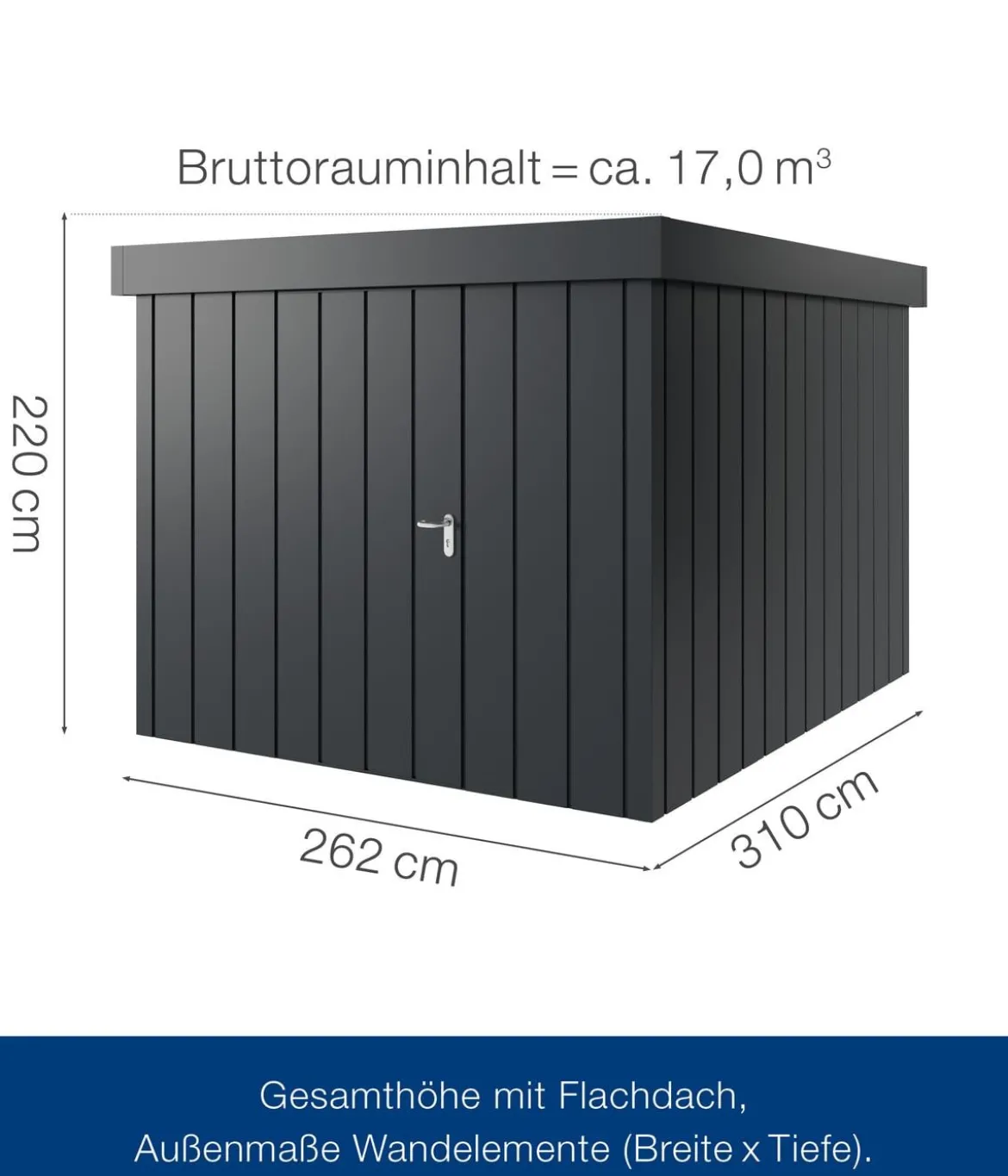 Hörmann Metallgerätehaus Juno JFD11 M-Sk Motiv Modern, ca. B277/H222/T325 cm