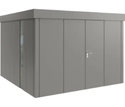 Hörmann Metallgerätehaus Juno JFD14 L-Sk Motiv Design bodentiefes Fenster mit Doppeltür, ca. B325/H222/T325 cm