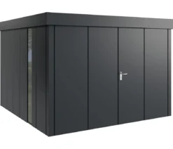 Hörmann Metallgerätehaus Juno JFD14 L-Sk Motiv Design bodentiefes Fenster mit Doppeltür, ca. B325/H222/T325 cm