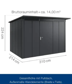 Hörmann Metallgerätehaus Juno JPD12 L-Sk Motiv Design, ca. B325/H224/T262 cm