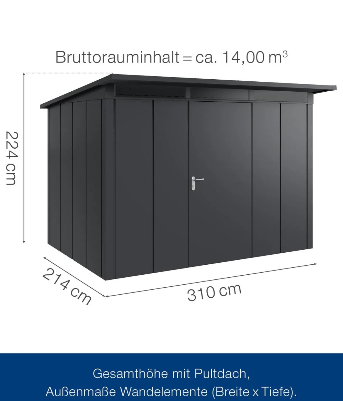 Hörmann Metallgerätehaus Juno JPD12 L-Sk Motiv Design, ca. B325/H224/T262 cm