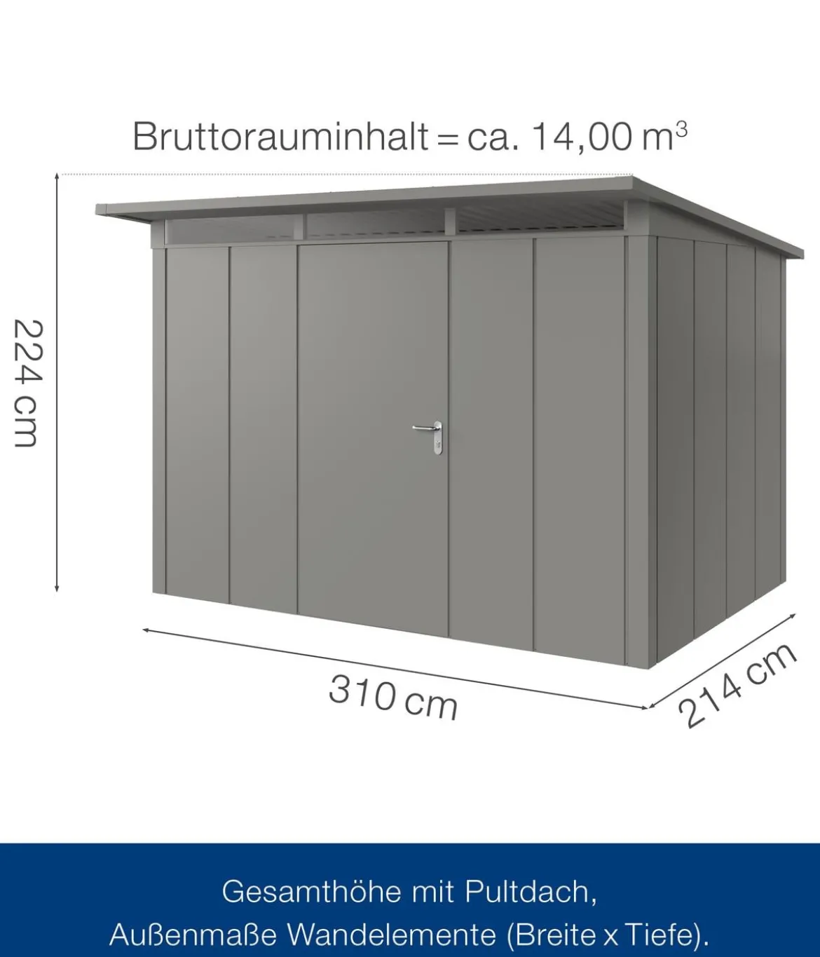 Hörmann Metallgerätehaus Juno JPD12 L-Sk Motiv Design, ca. B325/H224/T262 cm