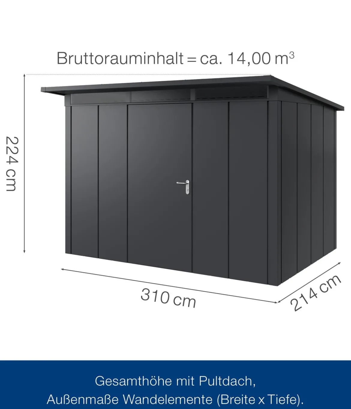 Hörmann Metallgerätehaus Juno JPD12 L-Sk Motiv Design, ca. B325/H224/T262 cm