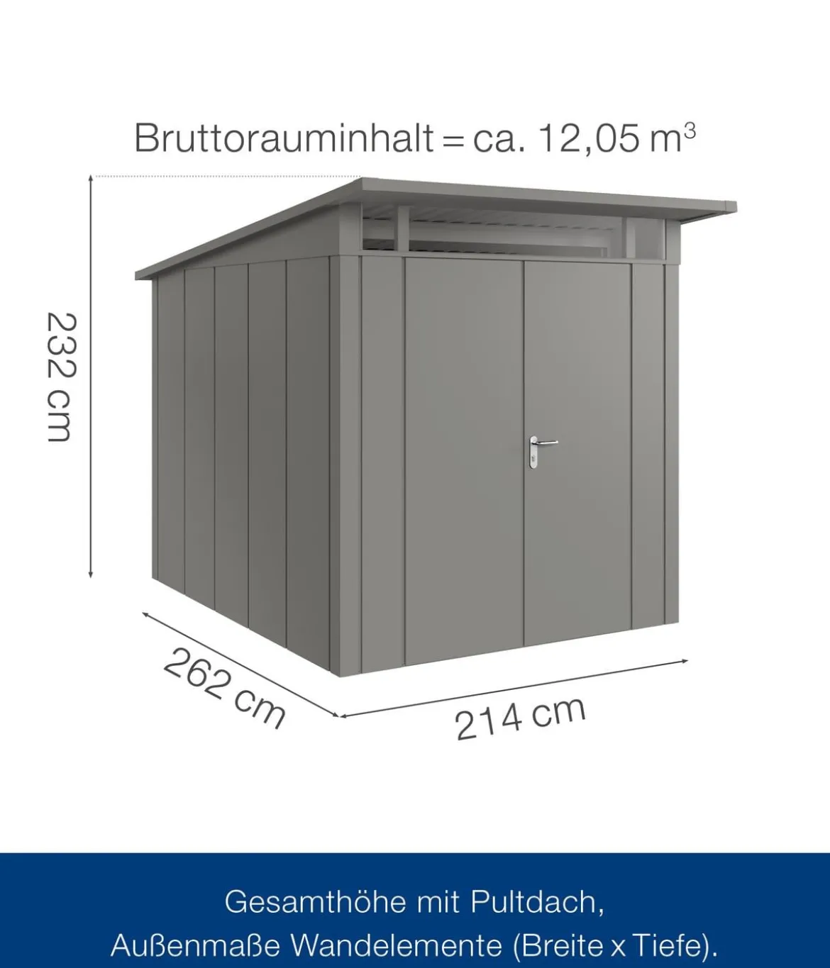 Hörmann Metallgerätehaus Juno JPD6 L-Sk Motiv Design mit Doppeltür, ca. B229/H232/T310 cm