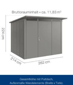 Hörmann Metallgerätehaus Juno JPD9 L-Sk Motiv Design, ca. B277/H224/T262 cm