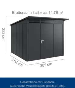 Hörmann Metallgerätehaus Juno JPD10 L-Sk Motiv Design, ca. B277/H232/T310 cm