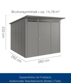 Hörmann Metallgerätehaus Juno JPD10 L-Sk Motiv Design, ca. B277/H232/T310 cm