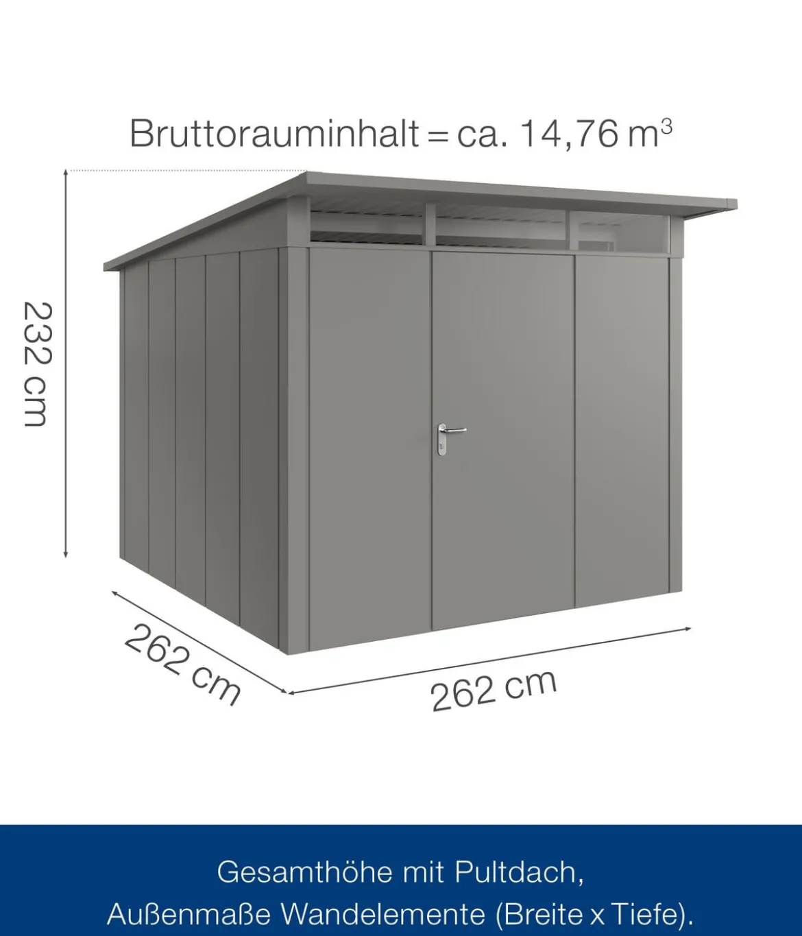 Hörmann Metallgerätehaus Juno JPD10 L-Sk Motiv Design, ca. B277/H232/T310 cm