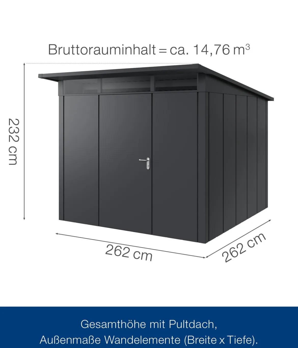 Hörmann Metallgerätehaus Juno JPD10 L-Sk Motiv Design, ca. B277/H232/T310 cm