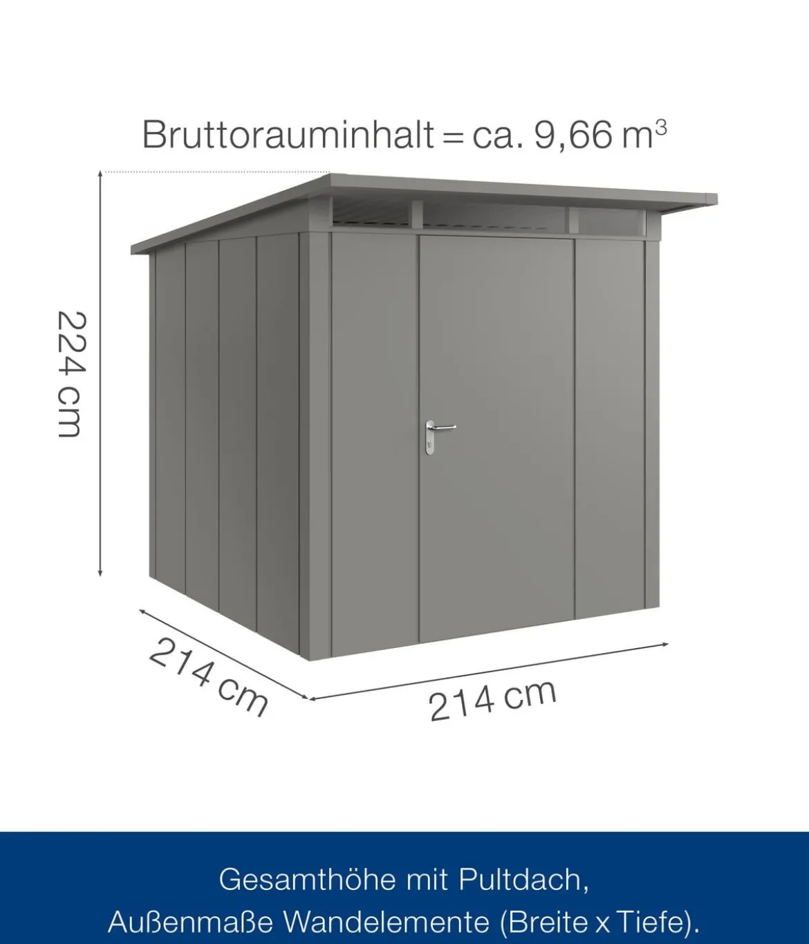 Hörmann Metallgerätehaus Juno JPD5 L-Sk Motiv Design, ca. B229/H224/T262 cm