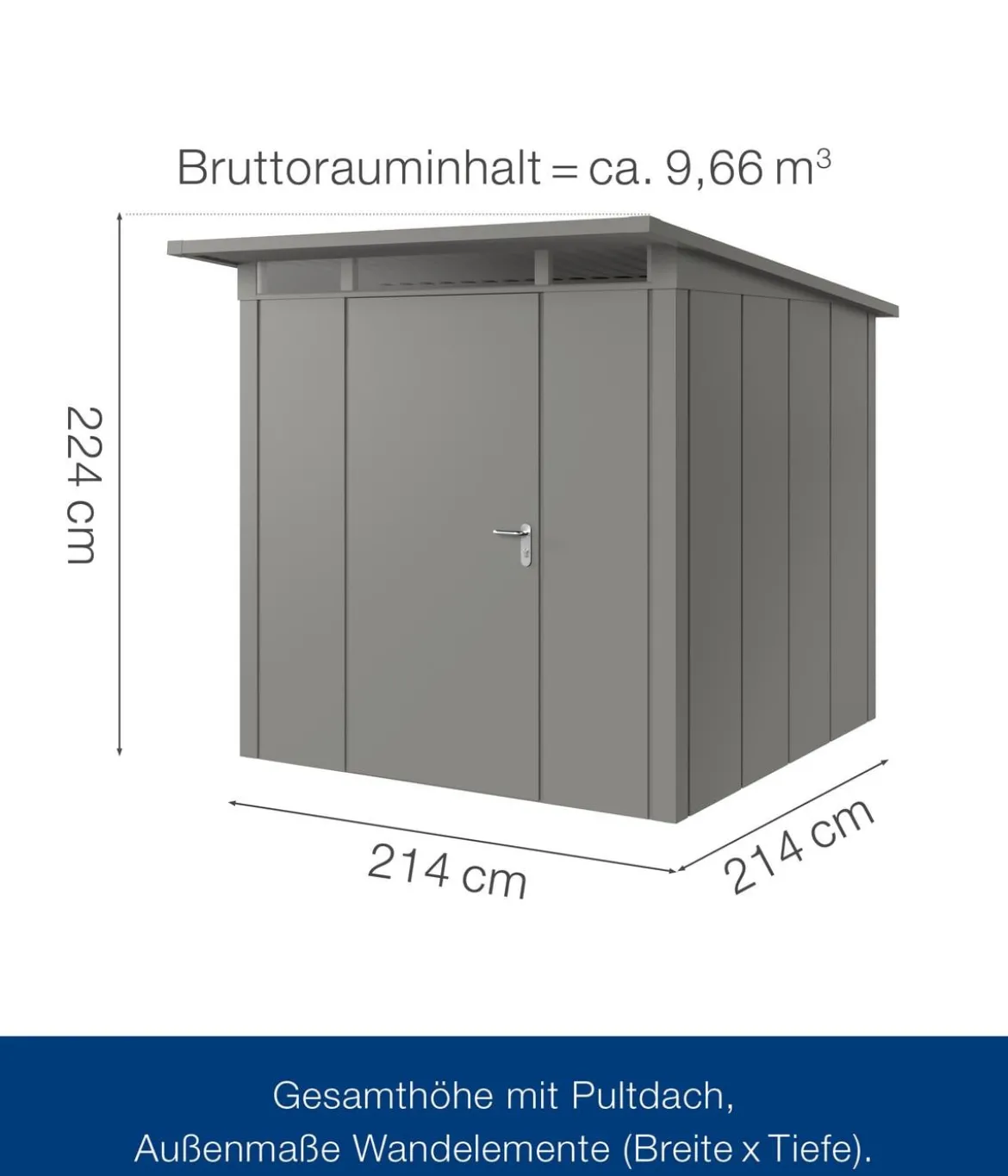 Hörmann Metallgerätehaus Juno JPD5 L-Sk Motiv Design, ca. B229/H224/T262 cm