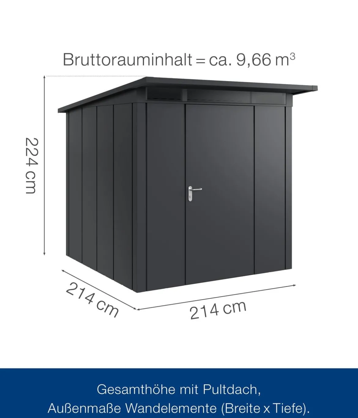 Hörmann Metallgerätehaus Juno JPD5 L-Sk Motiv Design, ca. B229/H224/T262 cm