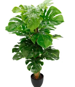 I.GE.A. Kunstpflanze Fensterblatt - Monstera deliciosa im Kunststoff-Topf, ca. H90 cm