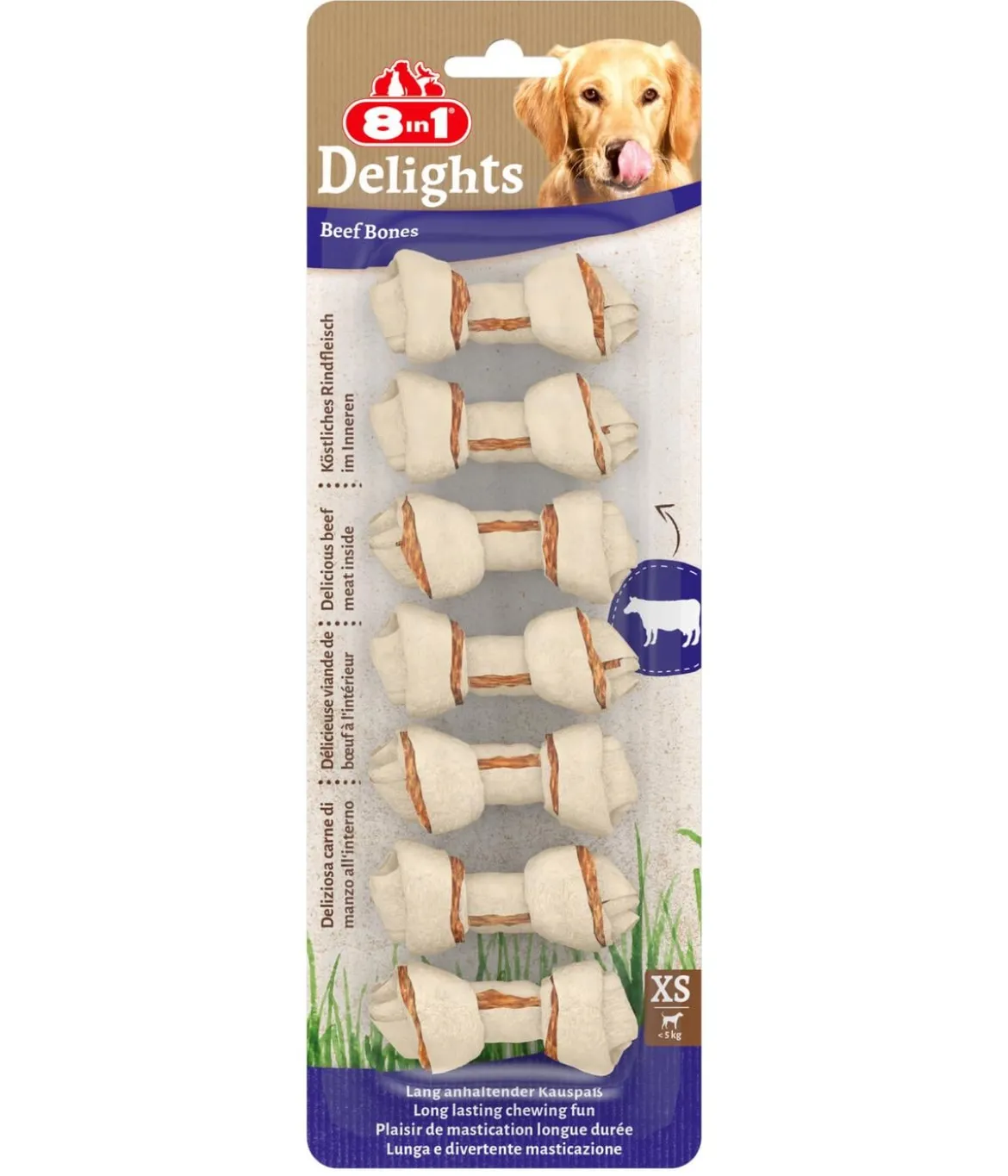 8in1 Hundesnack Delights Beef Bones XS