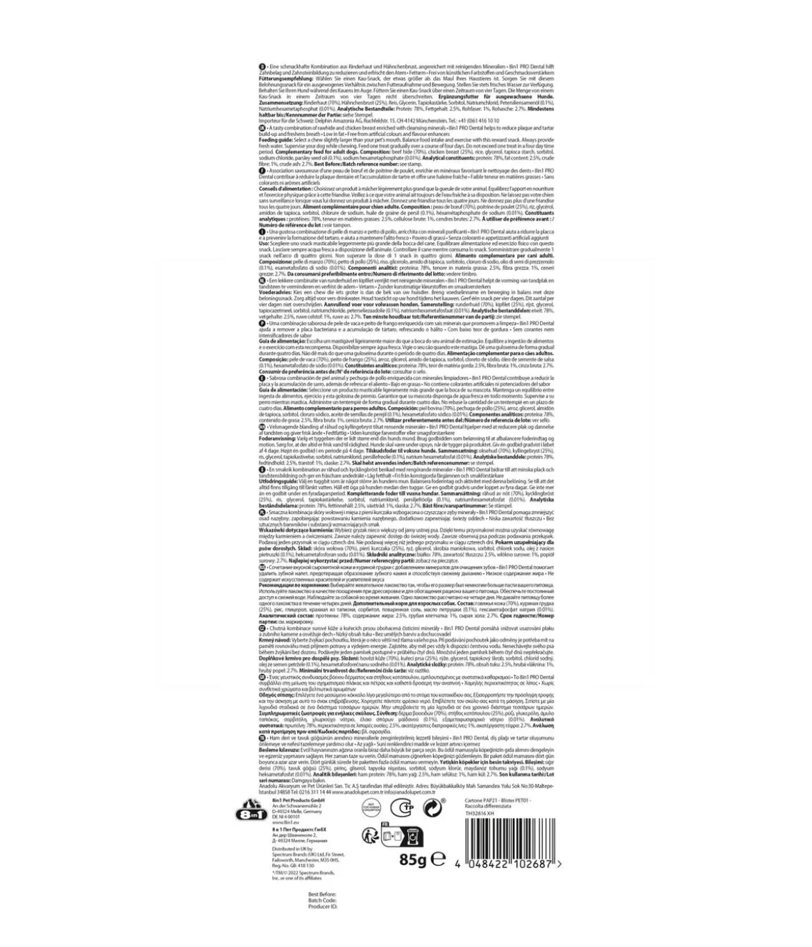 8in1 Hundesnack Pro Dental Bone
