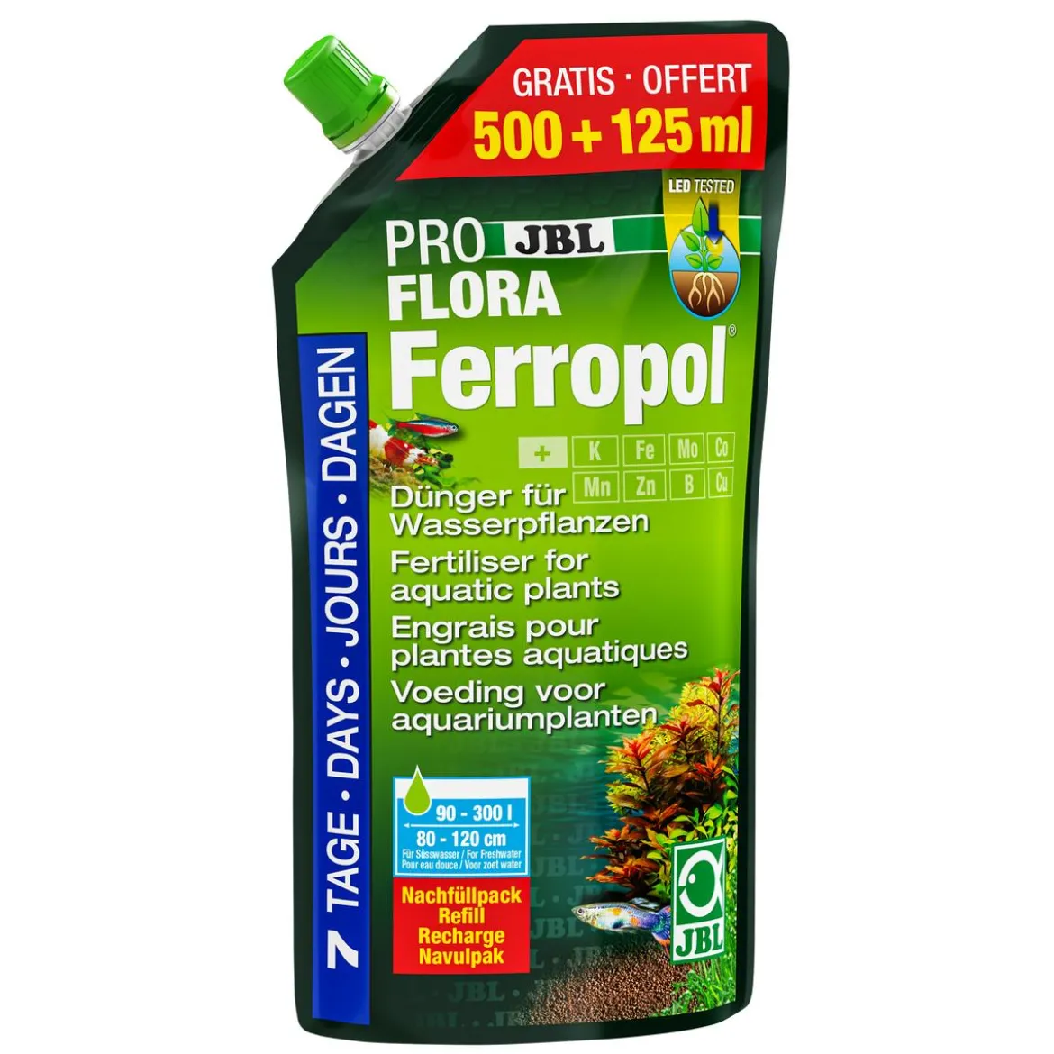 JBL PROFLORA Aquarienpflanzendünger-Nachfüllpack, 500 + 125 ml