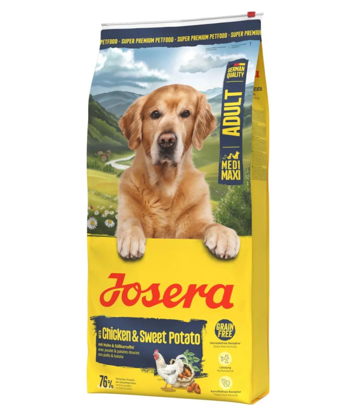 Josera Trockenfutter für Hunde Medi/Maxi Adult, Huhn & Süßkartoffel