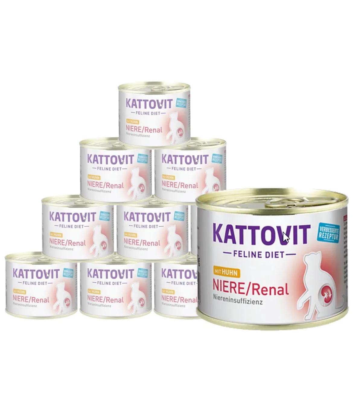 KATTOVIT Feline Diet Nassfutter für Katzen, Niere/Renal, 12 x 185 g