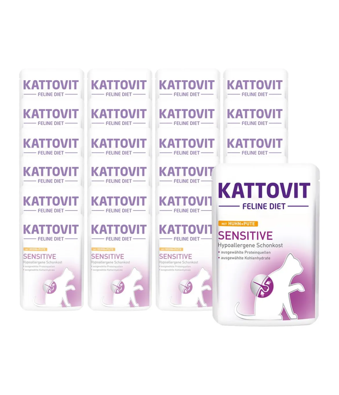 KATTOVIT Feline Diet Nassfutter für Katzen Sensitive, 24 x 85 g