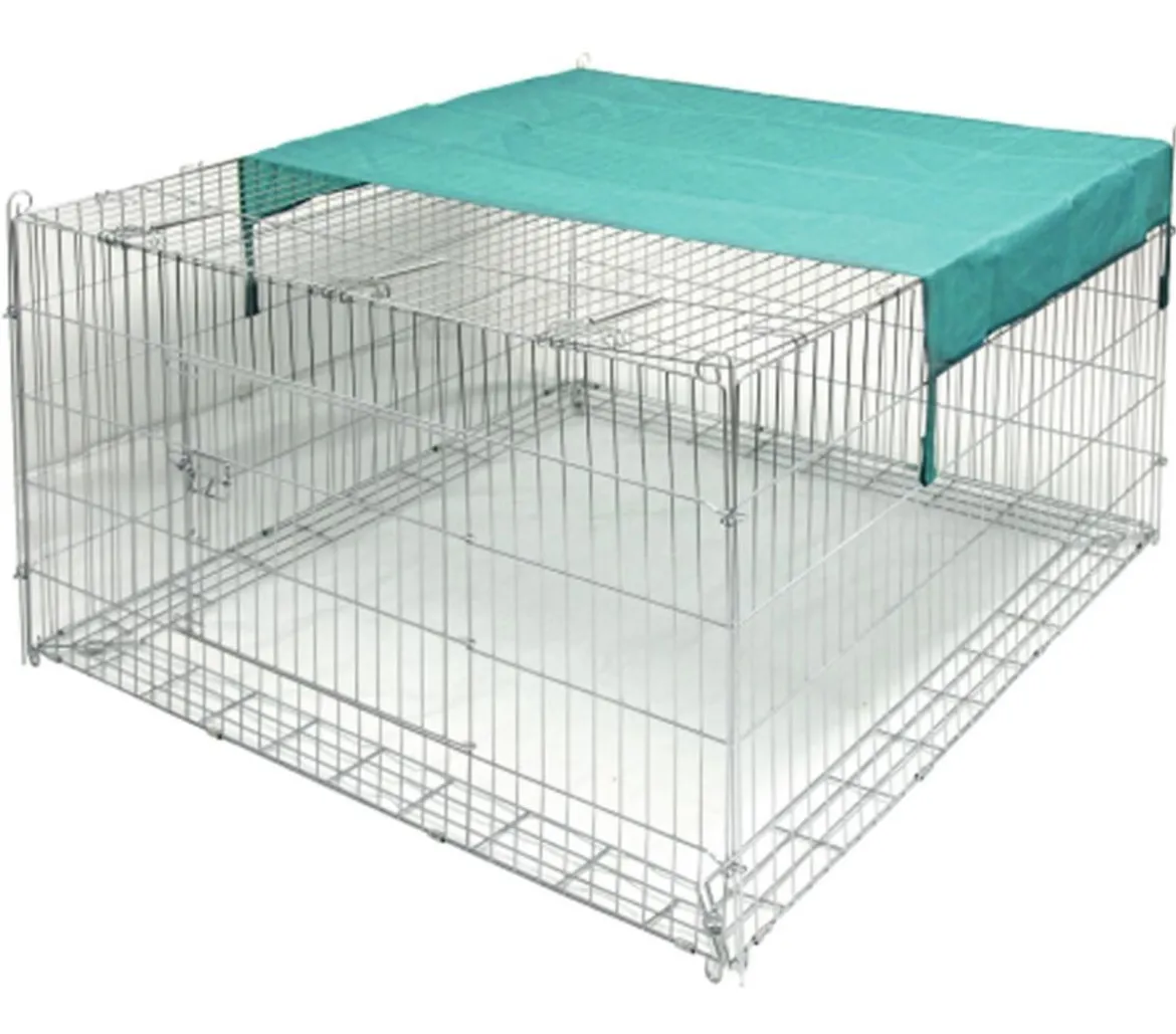 Kerbl Freigehege mit Ausbruchsperre für Kaninchen, ca. B230/H70/T115 cm