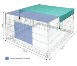 Kerbl Freigehege mit Ausbruchsperre für Kaninchen, ca. B230/H70/T115 cm