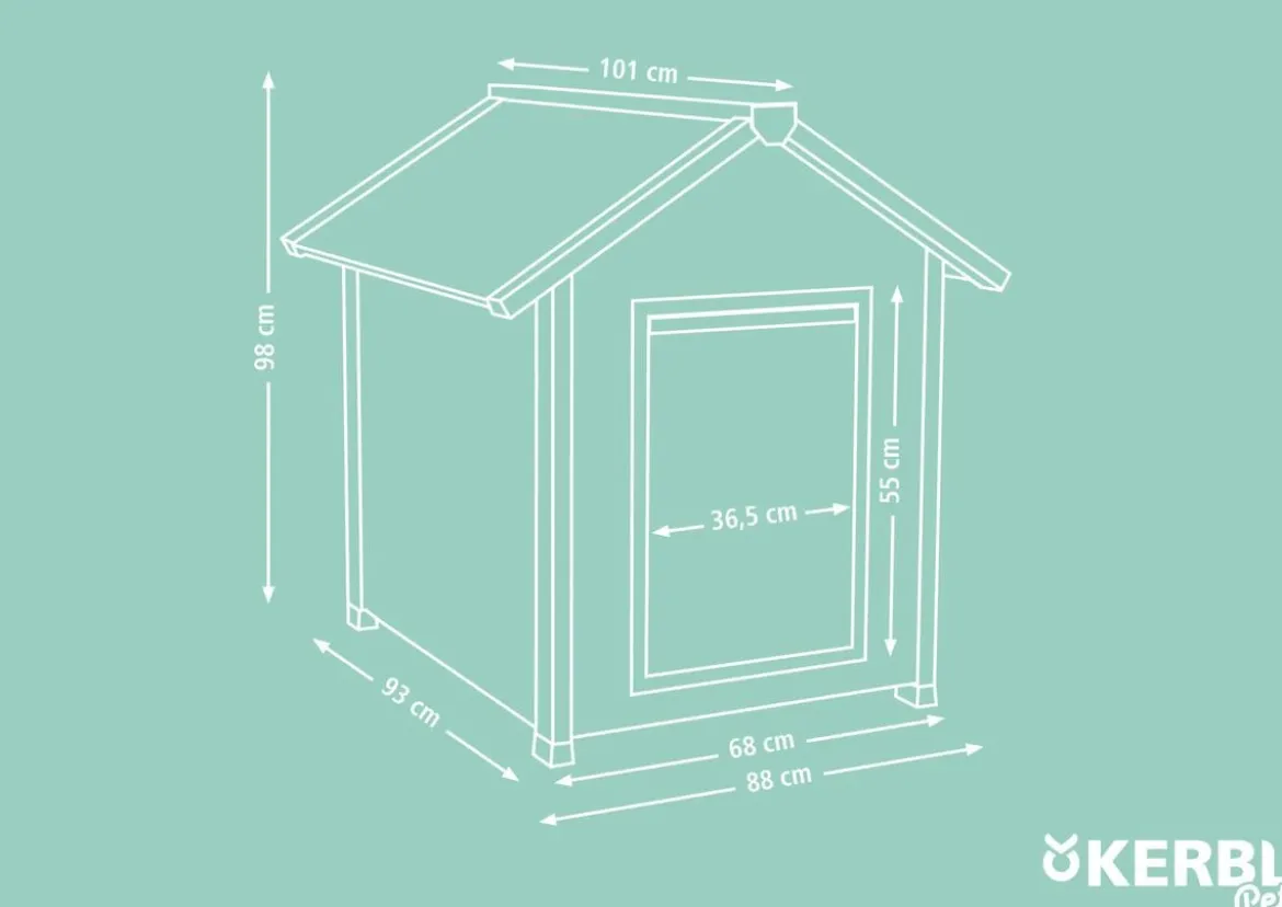 KERBL Hundehütte ECO Hendry, ca. B101/H98/T88 cm