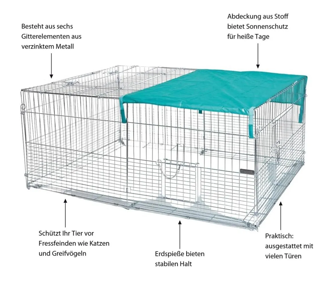 KERBL Jungtier-Freilaufgehege mit Ausbruchsperre, ca. B144/H60/T112 cm