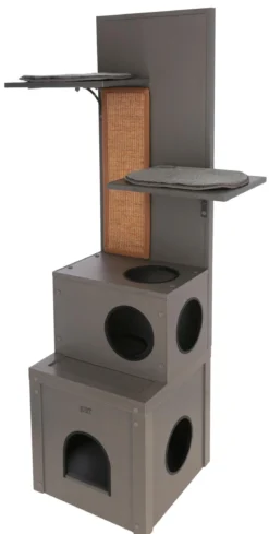 KERBL Katzenspielhaus Alex ECO, grau, ca. B42/H152,5/T42 cm