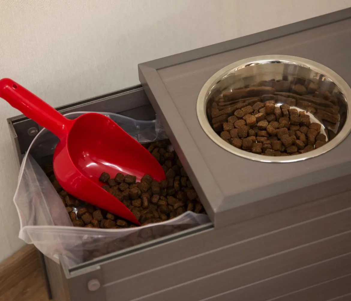 KERBL Pet Futter- & Trinkbar ECO Dinner, grau, ca. B54/H39,5/T30 cm
