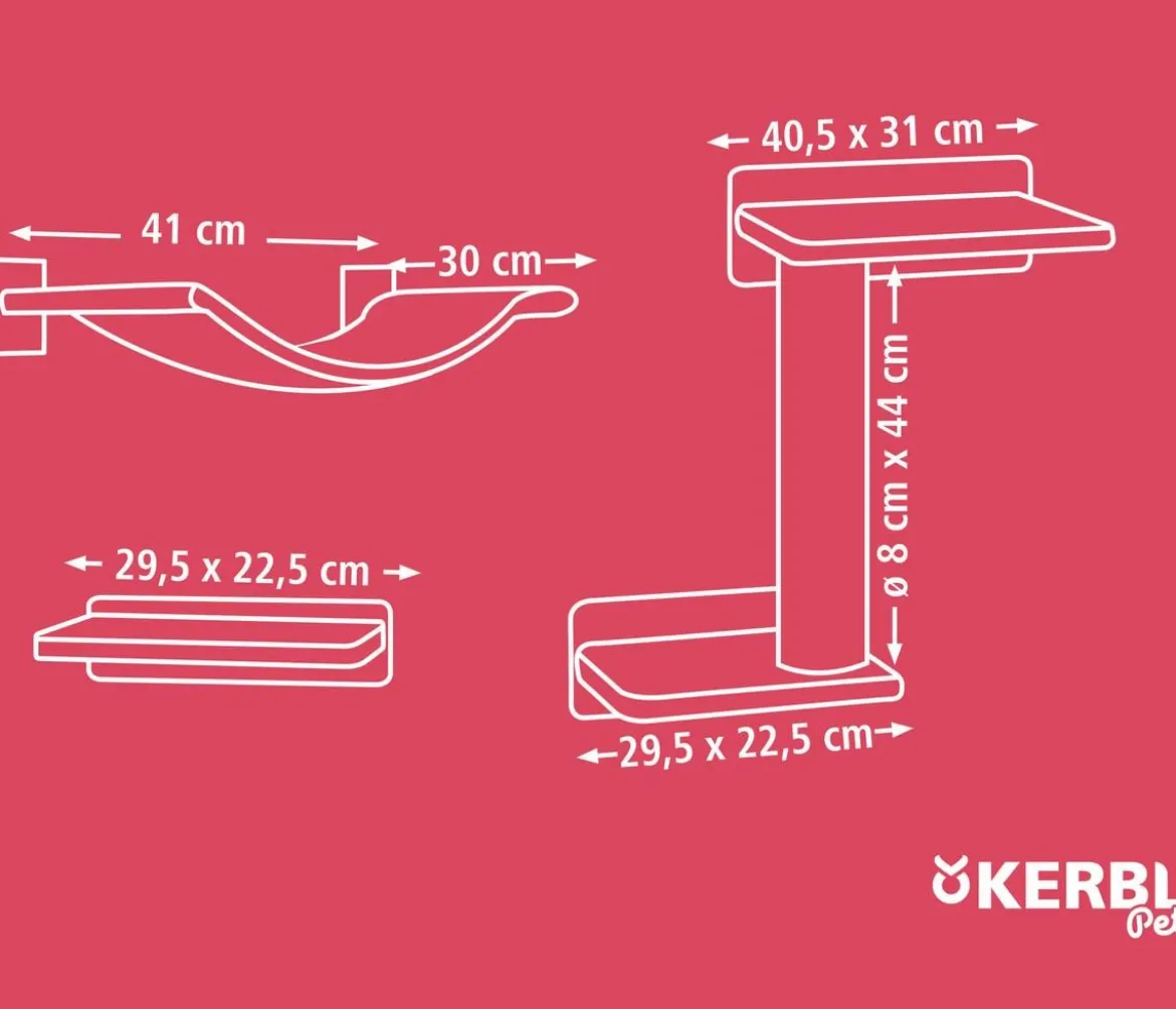 KERBL Pet Kletterwand Zugspitze, 5-teilig