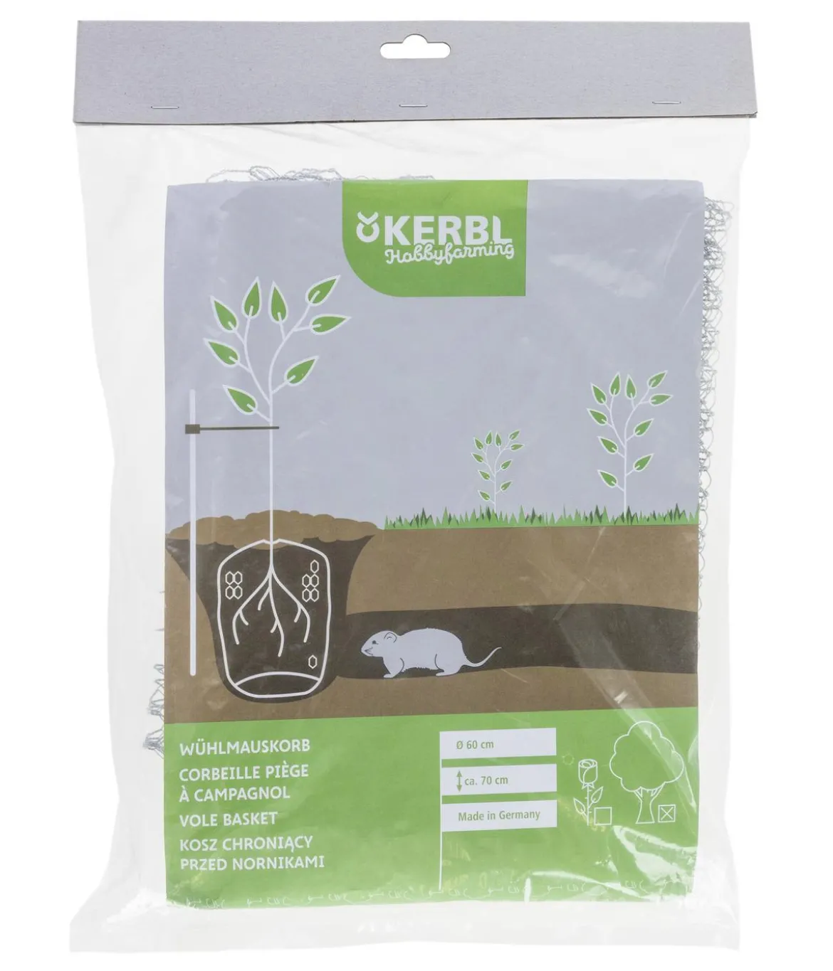 Kerbl Wühlmauskorb, unverzinkt, grau