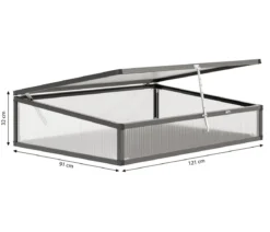 KGT Frühbeetaufsatz 130, anthrazit, ca. B121/H32/T91 cm