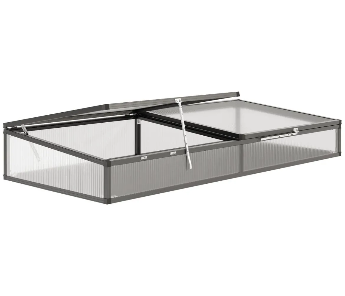 KGT Frühbeetaufsatz 210, anthrazit, ca. B205/H32/T91 cm