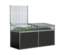 KGT Frühbeetaufsatz für Hochbeet 210, silber, ca. B205/H32/T91 cm