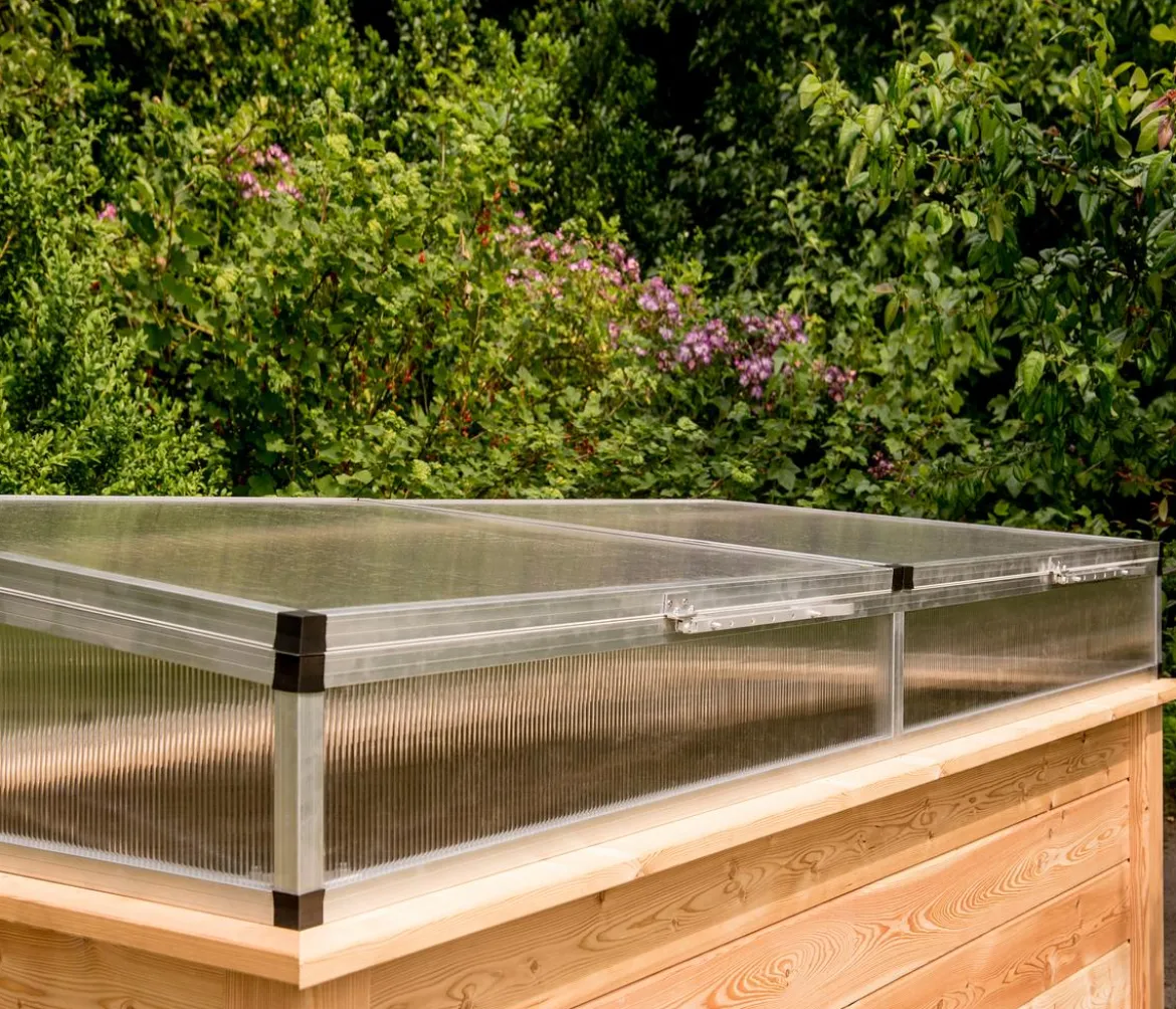 KGT Frühbeetaufsatz für Hochbeet 210, silber, ca. B205/H32/T91 cm
