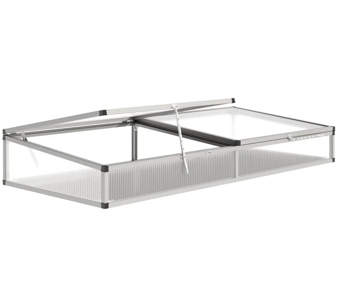KGT Frühbeetaufsatz für Hochbeet 210, silber, ca. B205/H32/T91 cm